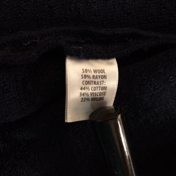 ST‎ JOHN Caris Geo Blazer Women's 6 Navy Santa Knit Lace Notch Collar Jacket - Picture 13 of 16